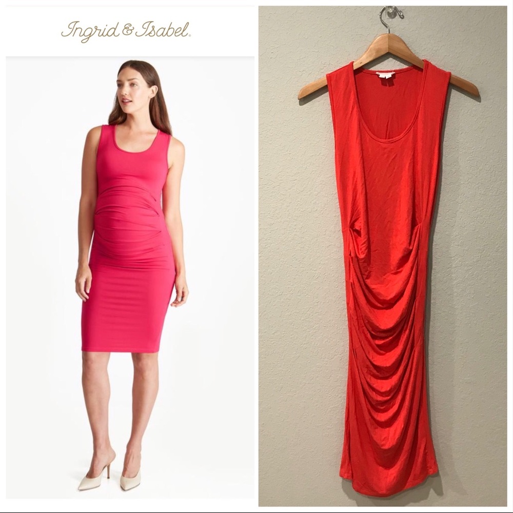 Ingrid Isabel Pleated Maternity Tank Dress XS